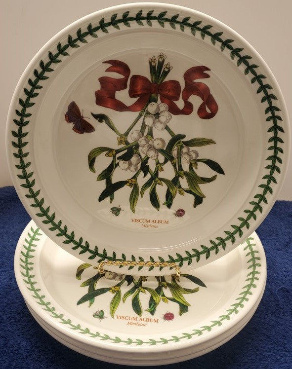 Set of 4 Portmeirion Botanic Garden Mistletoe Salad Plates –