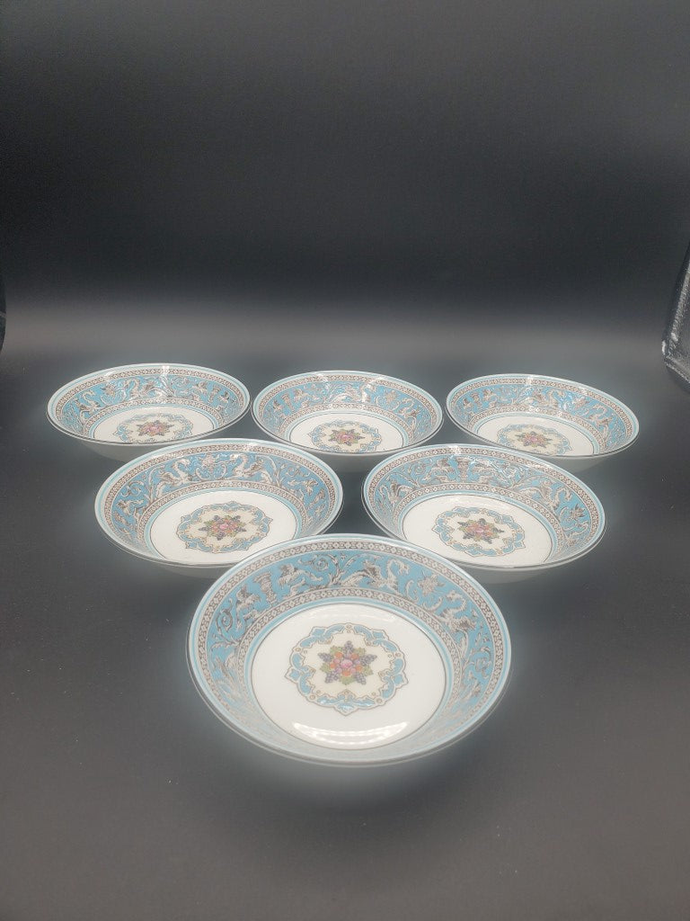 Set of 6 Wedgwood Florentine Turquoise (W2714) Fruit Bowls LK