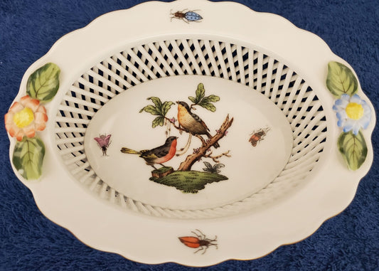 Herend Rothschild Bird (RO) Small Basket (7379) (Imperfect)