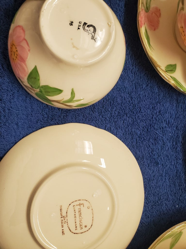 Set of 6 Franciscan Desert Rose (USA) Cup & Saucer Sets LK
