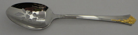 Oneida Golden Damask Rose (Stainless) Pierced Tablespoon (Serving Spoon)