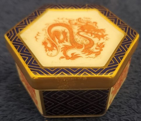 Royal Crown Derby Red Dragon Hexagonal Trinket Box