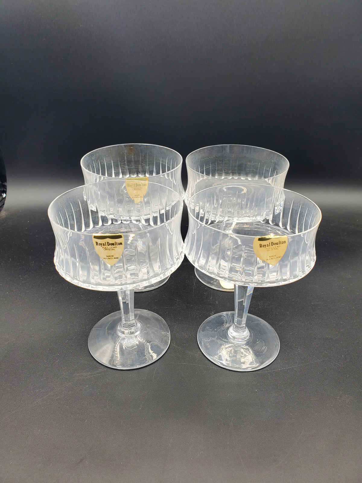 Set of 4 Royal Doulton Crystal Sonnet Champagne/Tall Sherbets LK