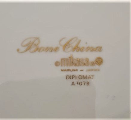 Mikasa Diplomat Creamer and Sugar Bowl with Lid LK