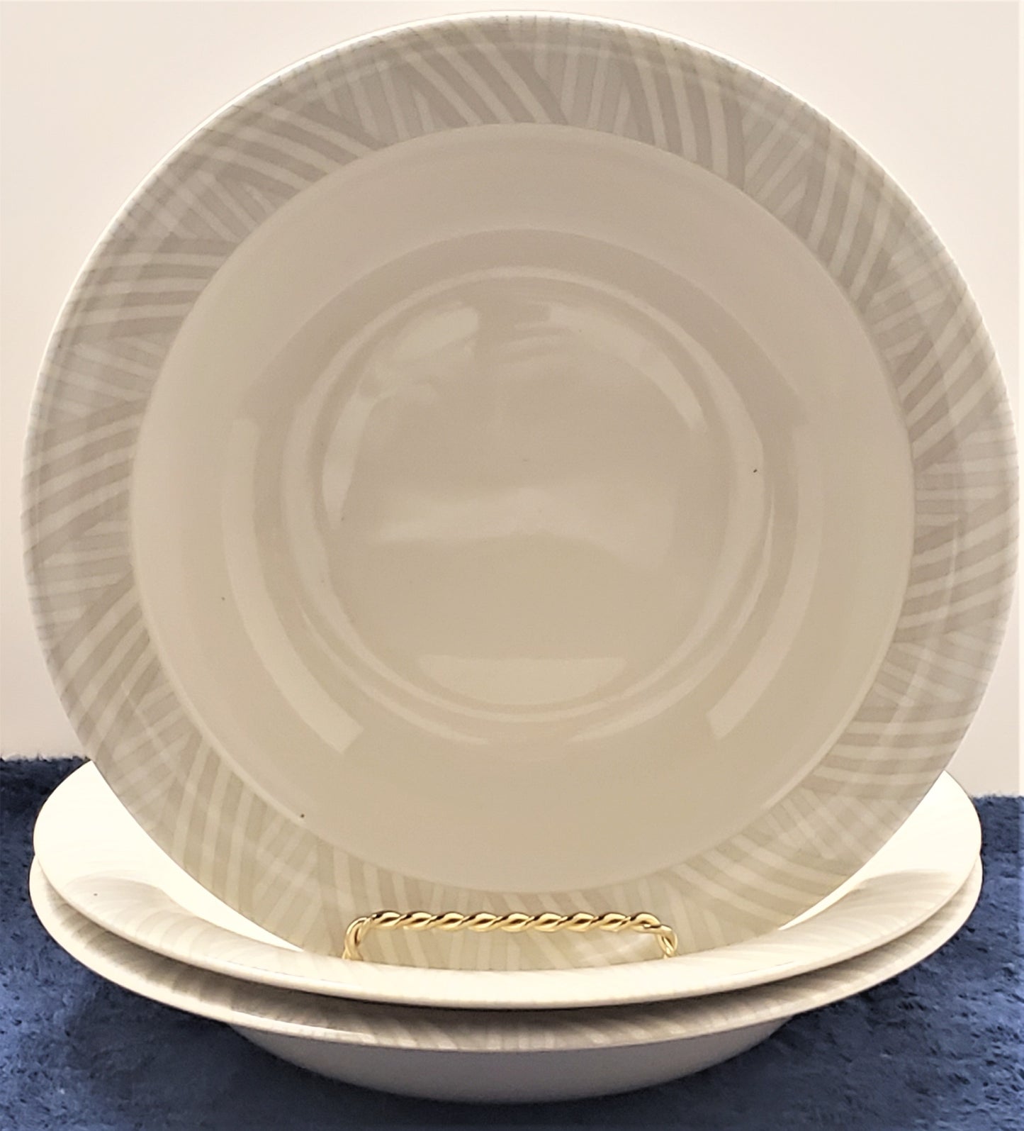 Set of 3 Arabia (Finland) Arctica Rim Soup Bowls LK