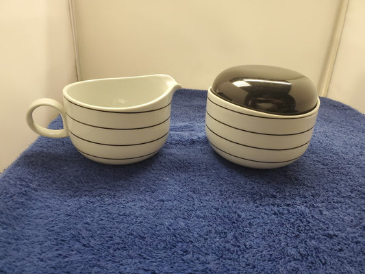 Vista Alegre Block Harmony - Fado Creamer & Sugar Bowl with Lid Set LK