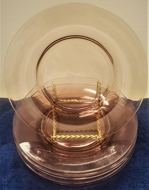 Set of 6 Depression Glass Fairfax Orchid (Purple) Salad Plates SASE102225
