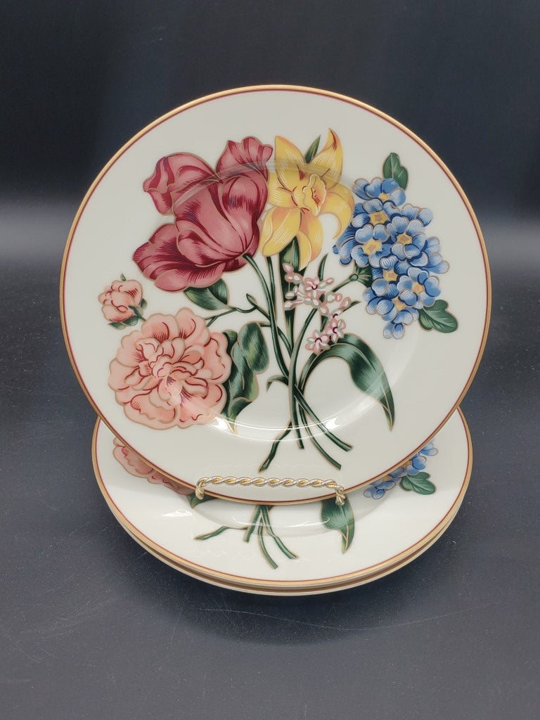 Set of 3 Fitz & Floyd Bariolage des Fleurs Salad Plates LK