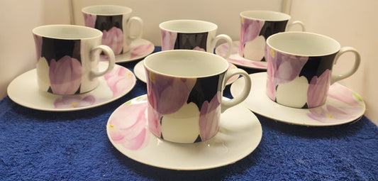 Set of 6 Mikasa Vogue Cup & Saucer Sets LK