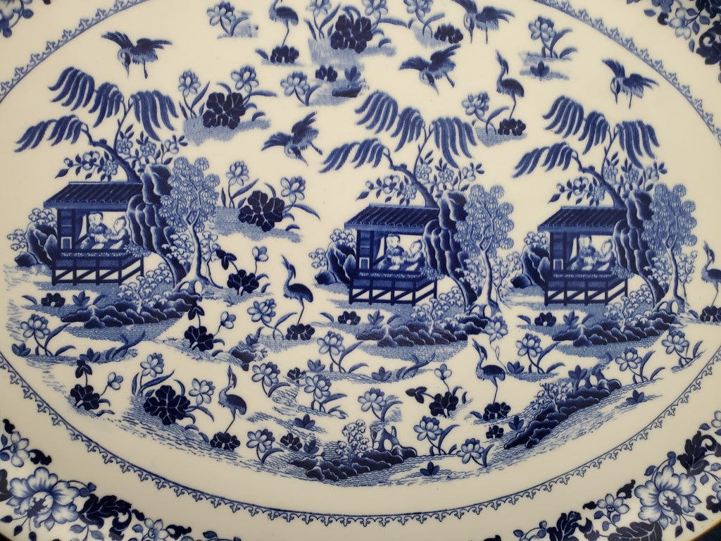 Royal Worcester Blue Broseley 17" Oval Serving Platter
