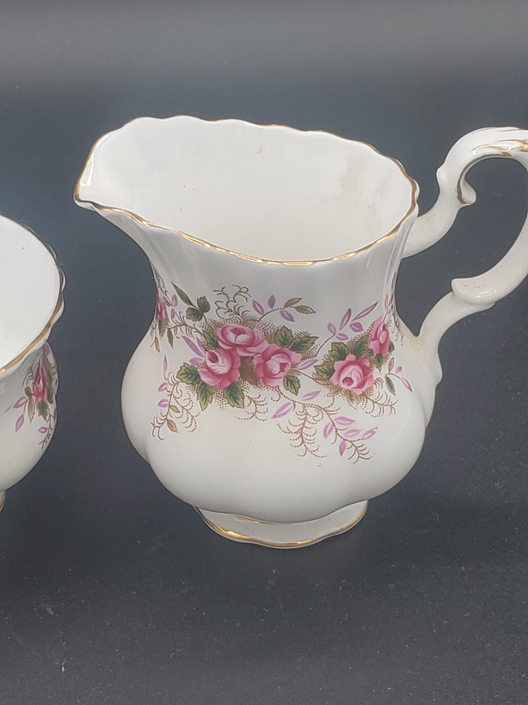 Royal Albert Lavender Rose Creamer & Sugar Bowl with Lid LK