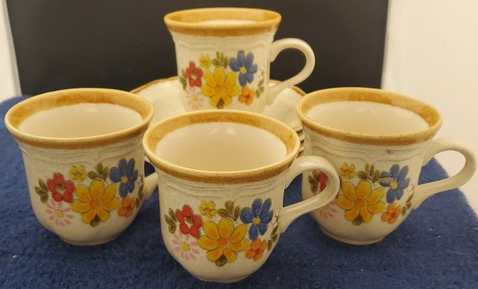 Set of 3 Mikasa Spring Bouquet Cup & Saucer Sets LK