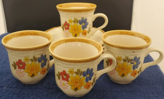 Set of 3 Mikasa Spring Bouquet Cup & Saucer Sets LK