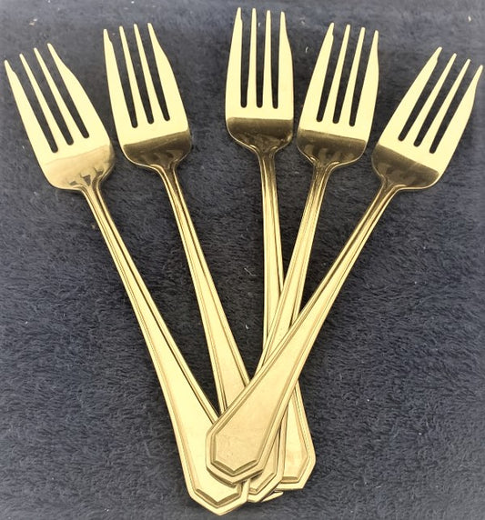Set of 5 Wallace Casino (Stainless) Individual Salad Forks