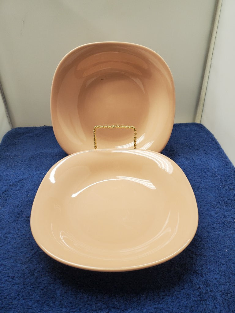 Set of 2 Mikasa Color Classics Salmon Coupe Soup Bowls LK