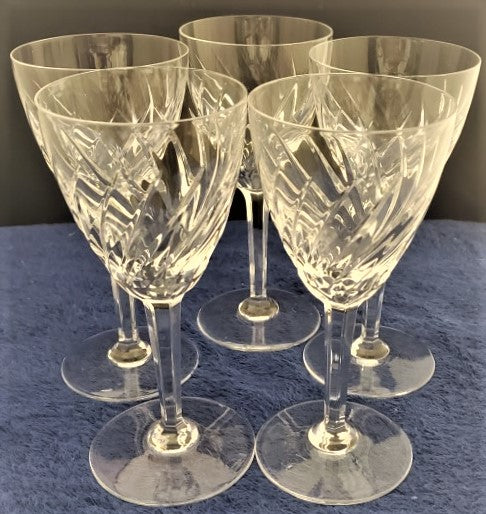 Set of 5 Val St. Lambert Gevaert Arlene Wine Goblets