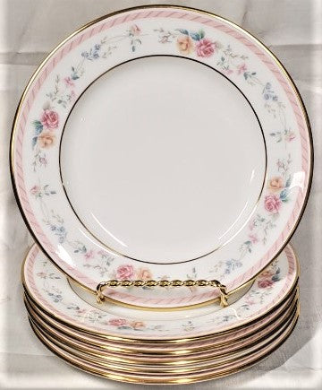 Set of 6 Lenox English Rose Bread & Butter Plates