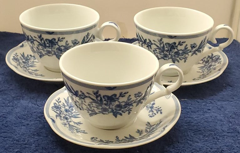 Set of 3 Christian Dior Bretagne Cup & Saucer Sets LK