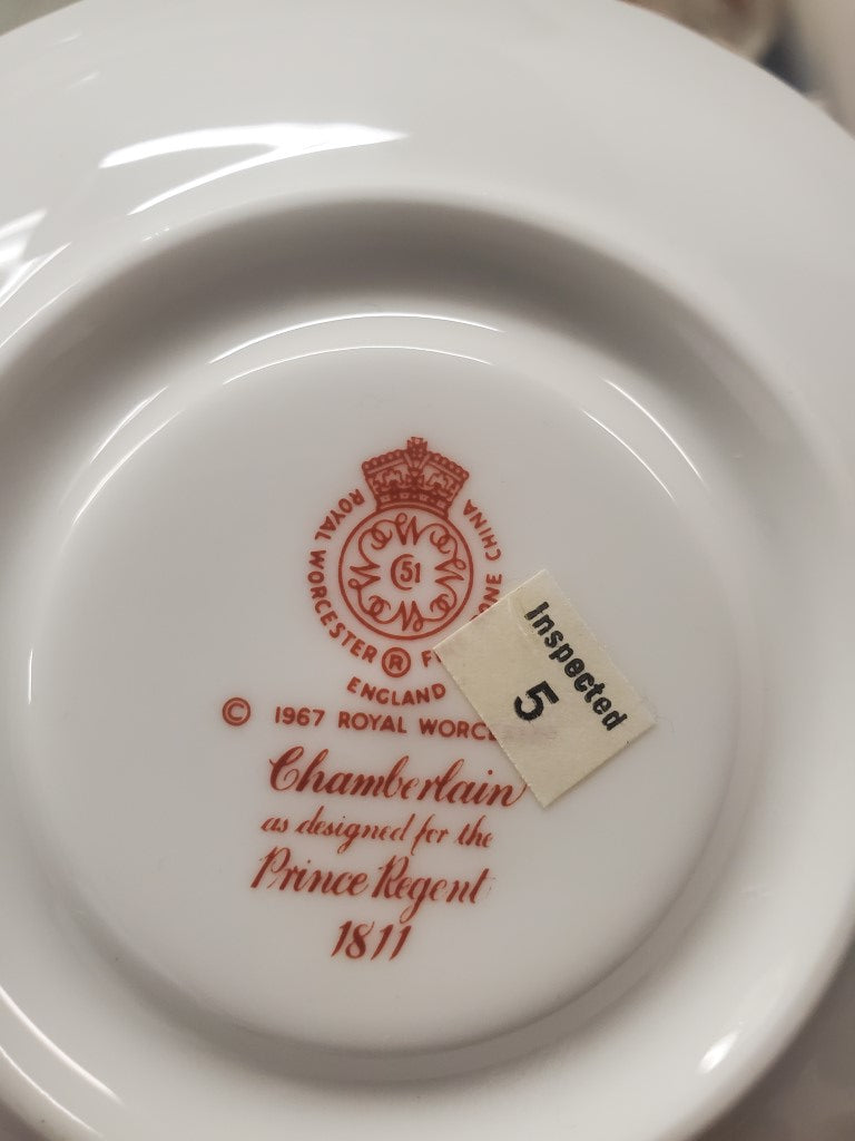 Set of 5 Royal Worcester Chamberlain Cup & Saucer Sets LK