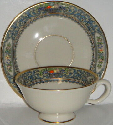 Set of 4 Lenox Autumn (Gold Back-Stamp) Cup & Saucers (Peony)