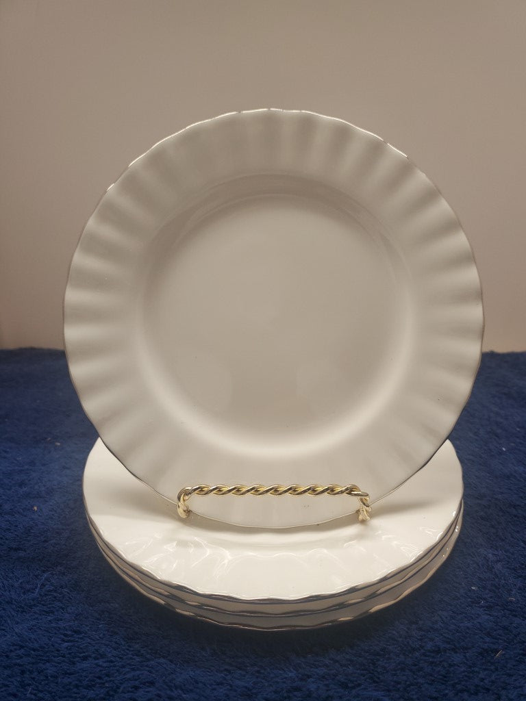 Set of 4 Royal Albert Chantilly Platinum Bread & Butter Plates LK