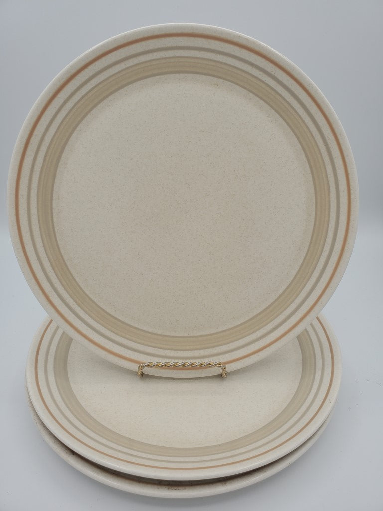 Set of 3 Lenox Brushwork Beige Dinner Plates LK