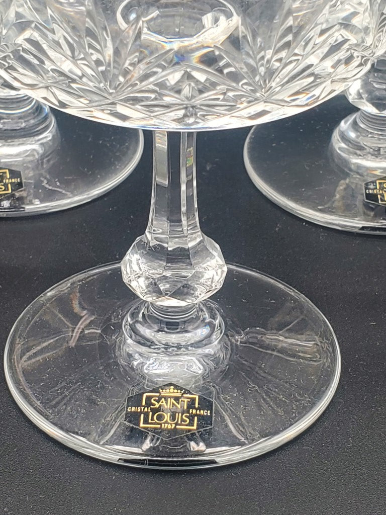 Set of 3 St. Louis Massenet Clear (Cut) Champagne/Tall Sherbets LK