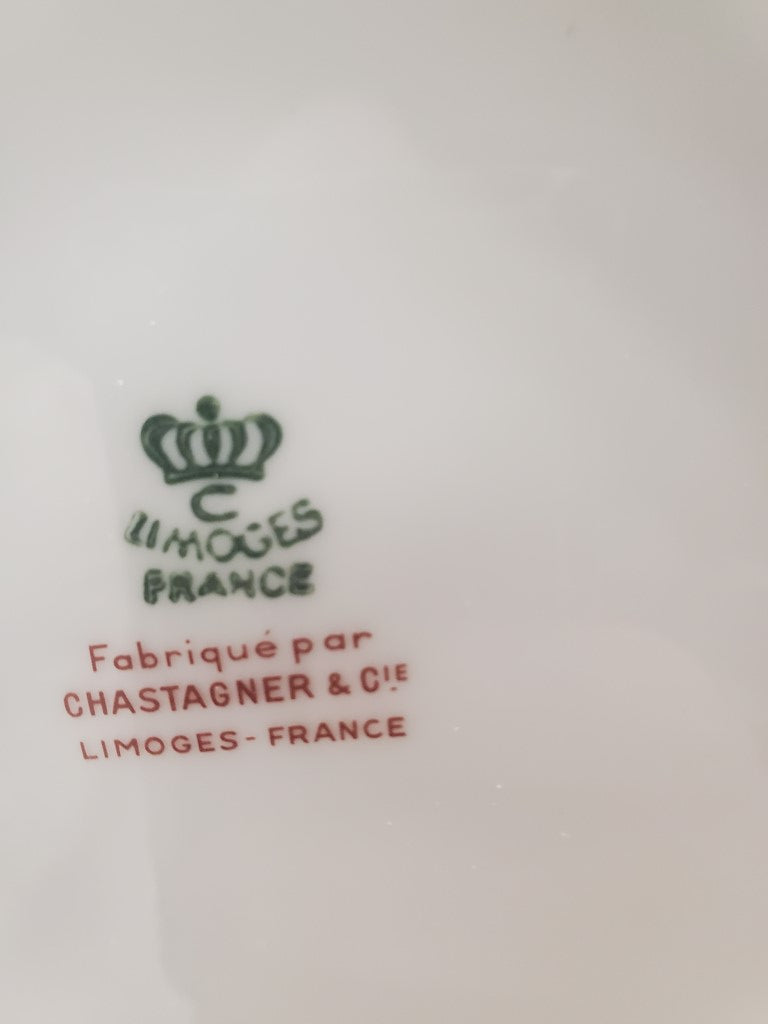 Set of 10 Chastagner Limoges (France) Unknown Salad Plates (No Inner Verge) LK