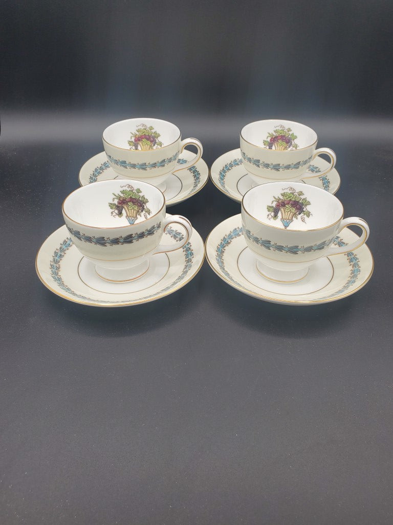 Set of 4 Wedgwood Appledore Cup & Saucer Sets LK