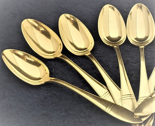 Set of 5 Christofle Orfevrerie Dessert Spoons