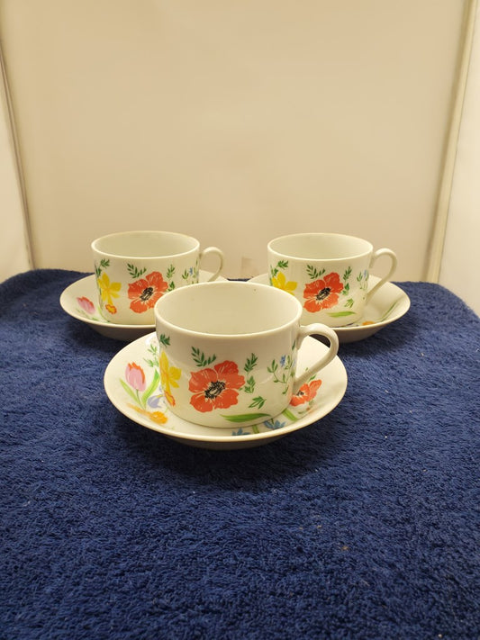 Set of 3 Sigma Primavera Cup & Saucer Sets LK
