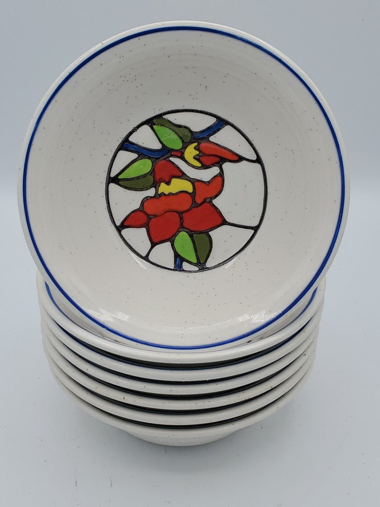 Set of 7 Metlox - Poppytrail - Vernon Moulin Coupe Soup Bowls LK