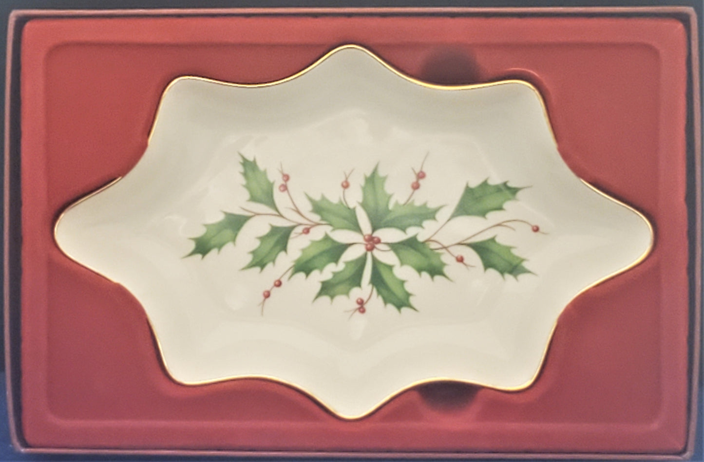 Lenox Holiday (Dimension) Holly Candy Dish NIB