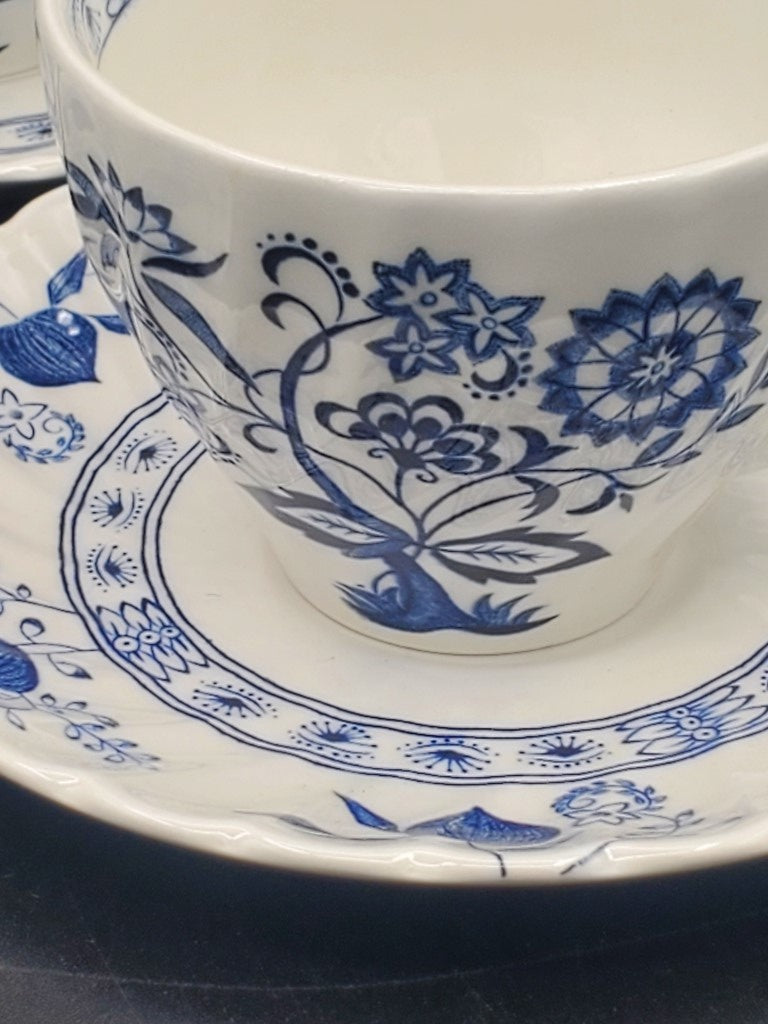 Set of 5 Johnson Brothers Blue Nordic Cup & Saucer Sets LK