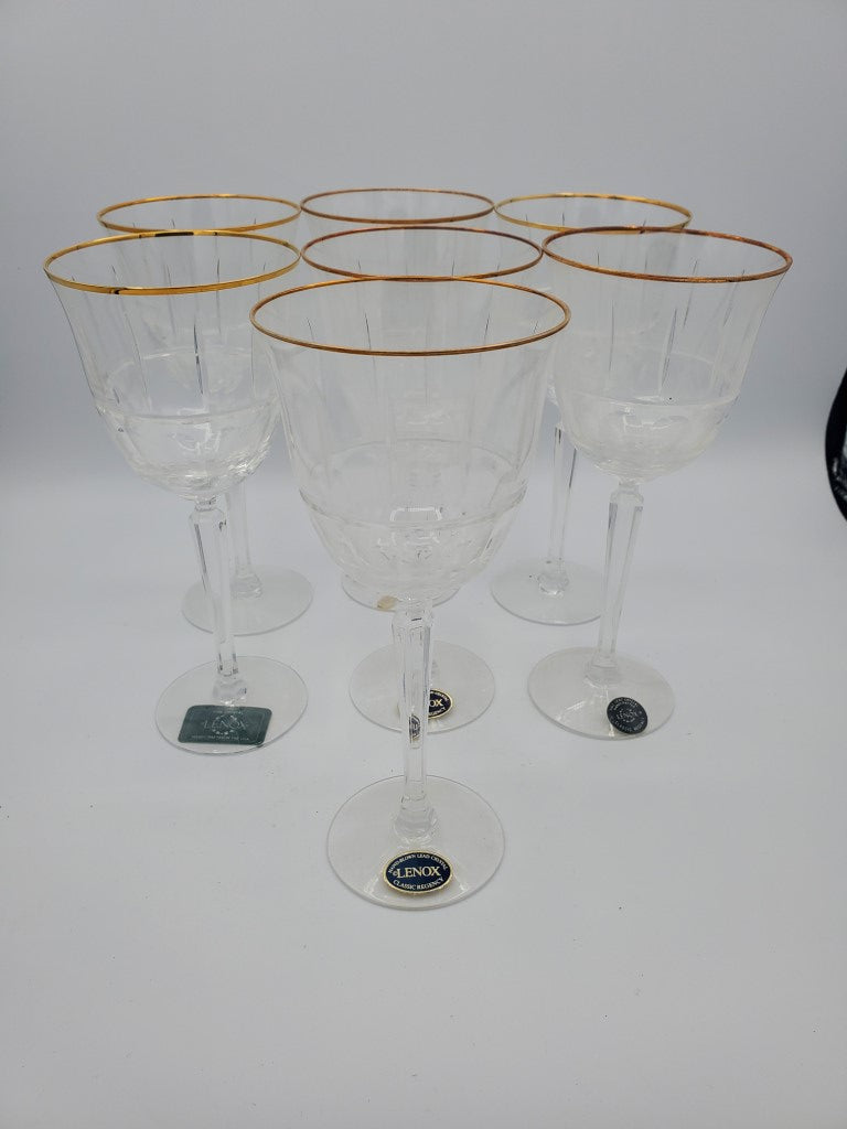 Set of 7 Lenox Crystal Classic Regency Water Goblets LK