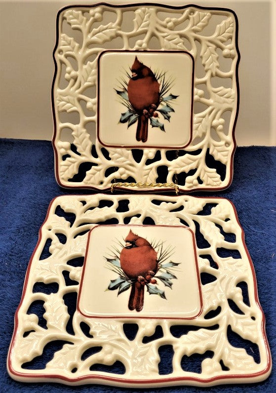Set of 2 Lenox Winter Greetings Square Trivets