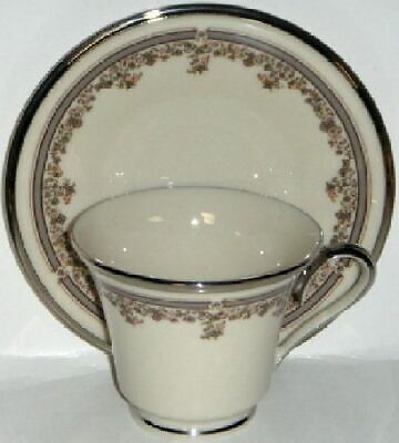 Set of 4 Lenox Lace Point Footed Cup & Saucer Sets
