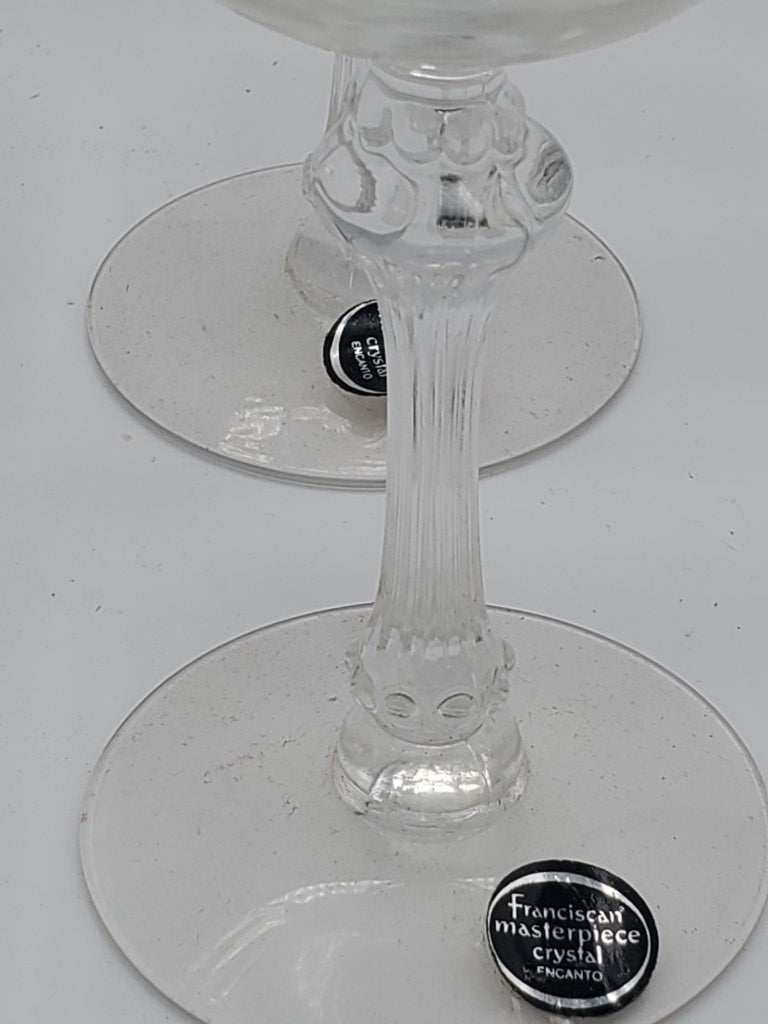 Set of 4 Tiffin-Franciscan Encanto (No Trim, Optic) Champagne/Tall Sherbets LK