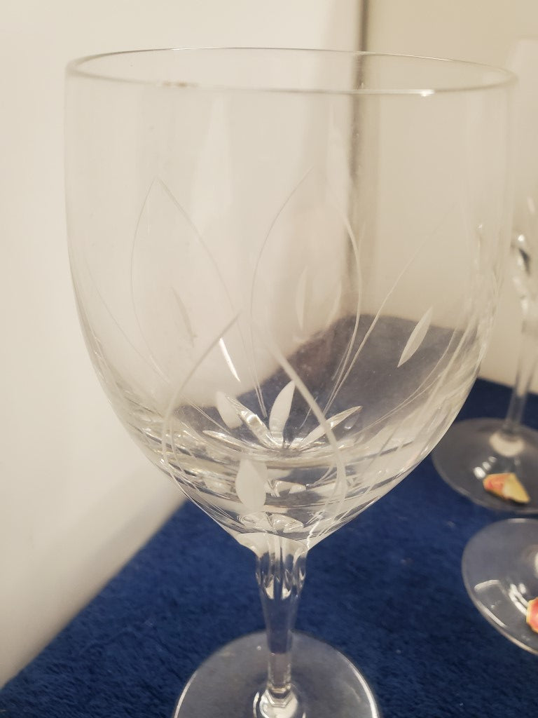 Set of 6 Gorham Crystal Borealis Wine Goblets LK
