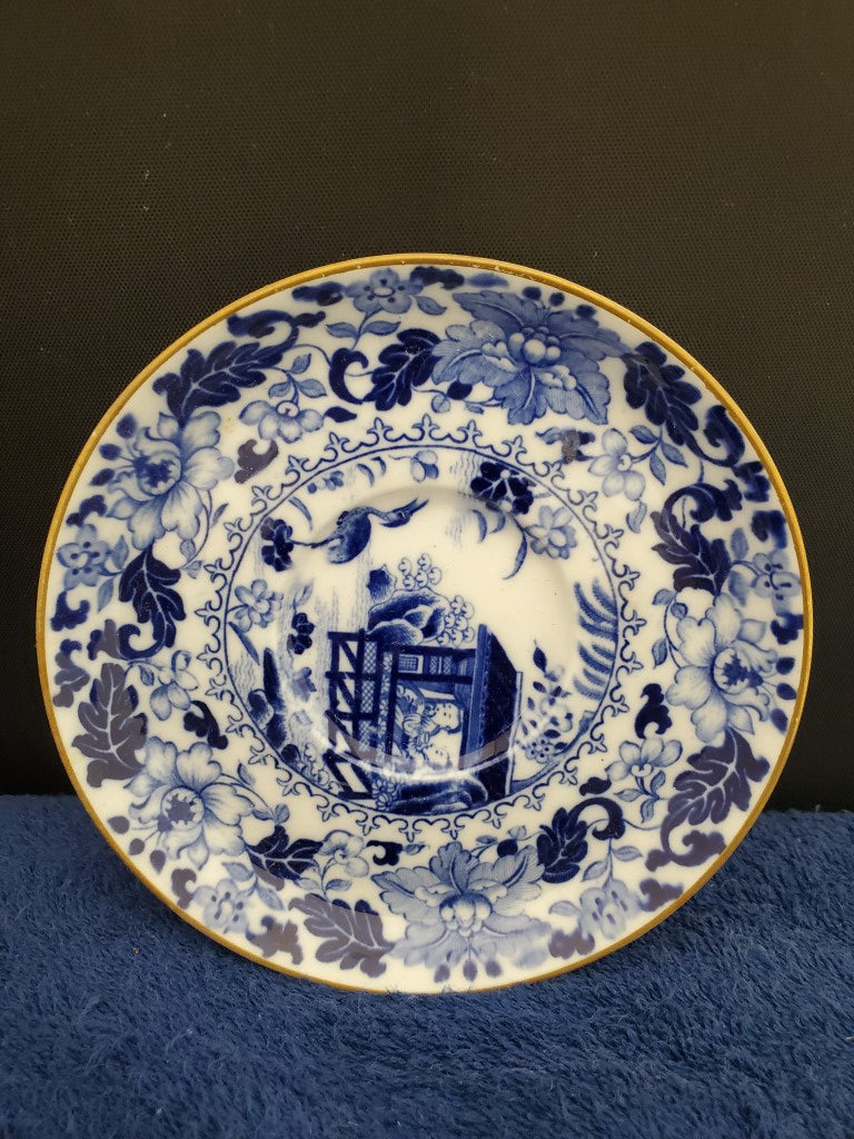 Set of 2 Royal Worcester Blue Broseley Demitasse Cup & Saucer Sets