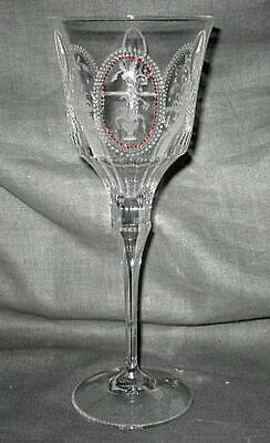 Set of 2 Varga Art Crystal Crest Wine Glasses