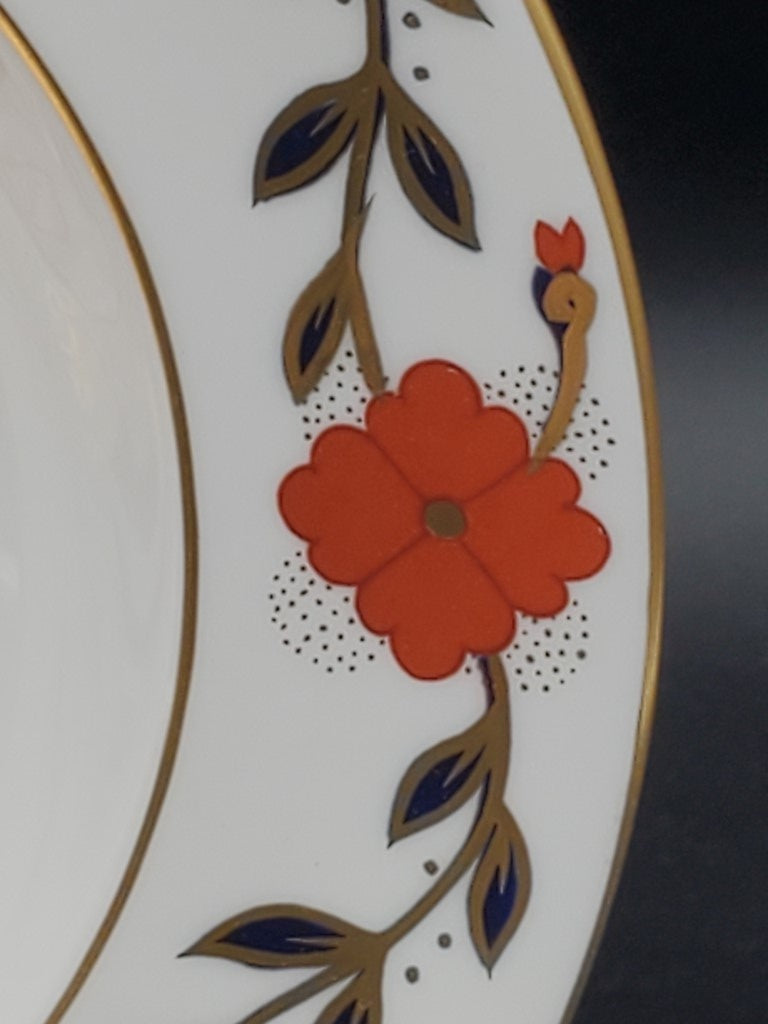 Set of 2 Royal Crown Derby Asian Rose (Duesbury Shape) Rim Soup Bowl (imperfect)s LK