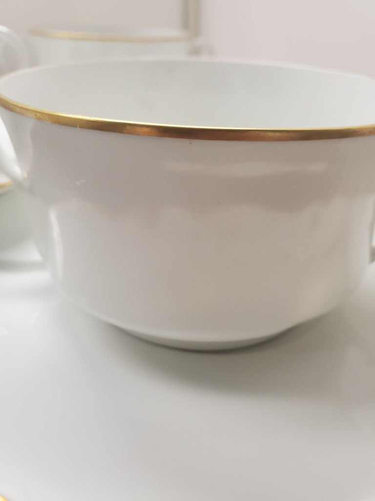 Set of 5 Chastagner Limoges (France) Unknown Cream Soup & Saucer Sets LK