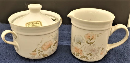 Denby Dauphine Creamer & Sugar Bowl with Lid Set LK