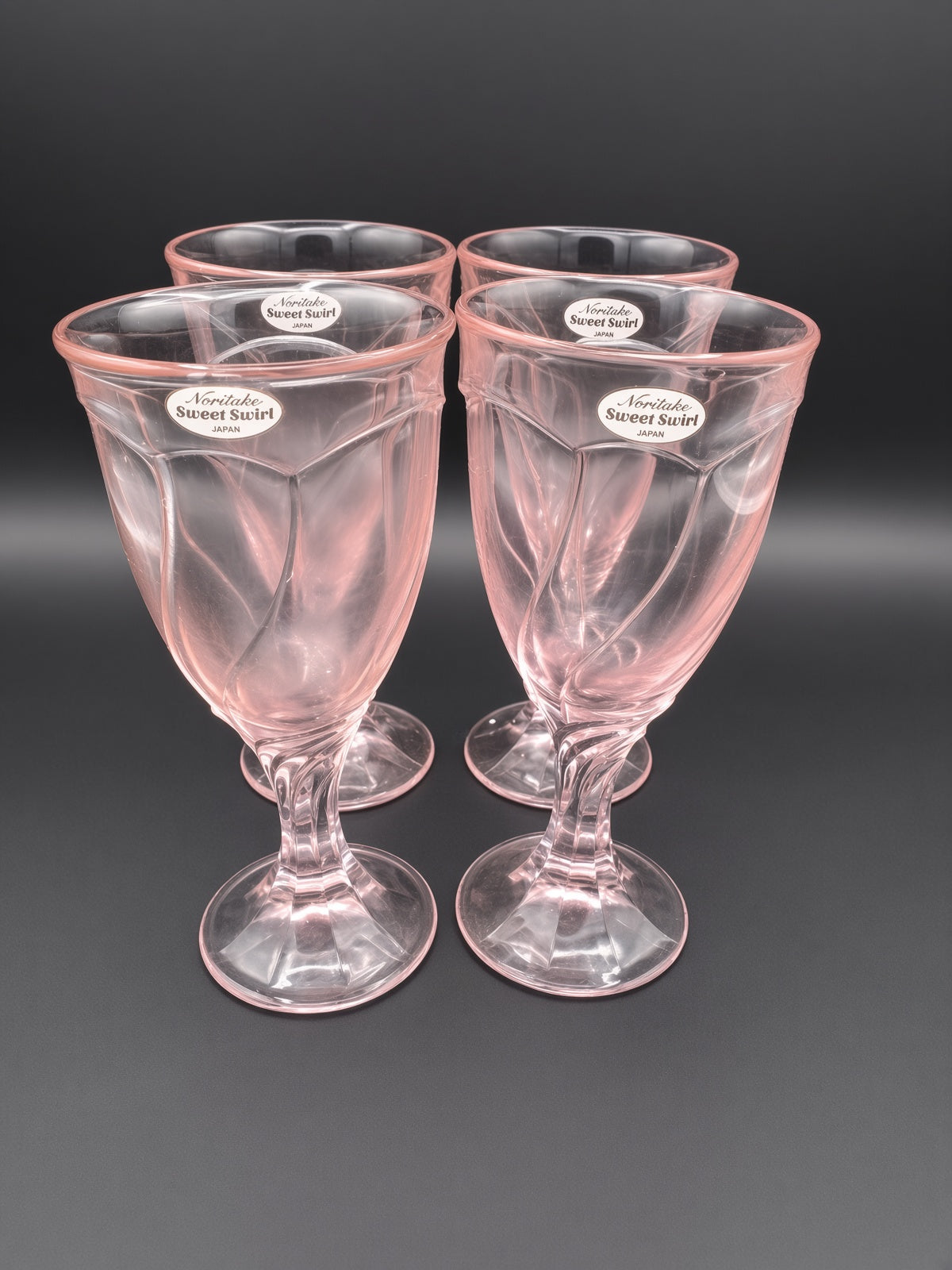 Set of 4 Noritake Sweet Swirl Pink Wine Glass LK
