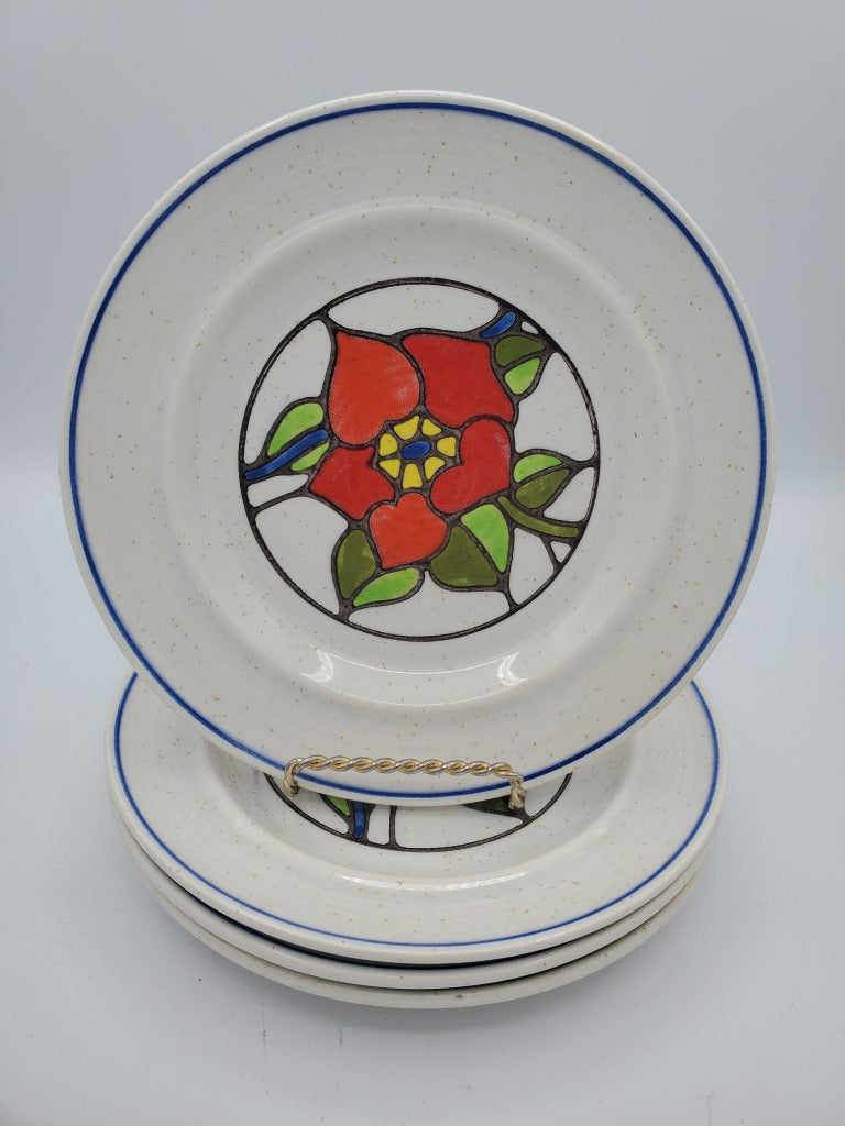 Set of 4 Metlox - Poppytrail - Vernon Moulin Salad Plates LK