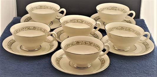 Set of 6 Lenox Springdale Cup & Saucer Sets