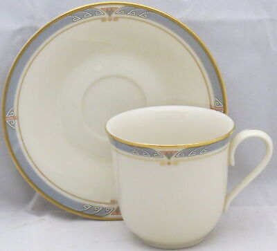 Set of 2 Lenox Monterey Flat Cup & Saucer Sets