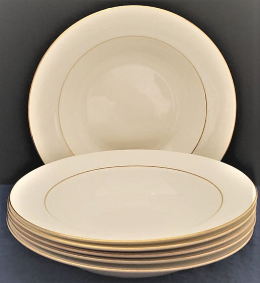 Set of 6 Wedgwood Signet Gold Rim Soup Bowls
