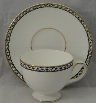 Set of 6 Wedgwood Ulander Black Cup & Saucer Sets